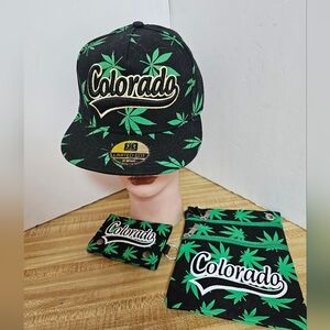 ROBIN RUTH Colorado Green Leaf Pattern Snapback Cap Hat Limited Edition New Open